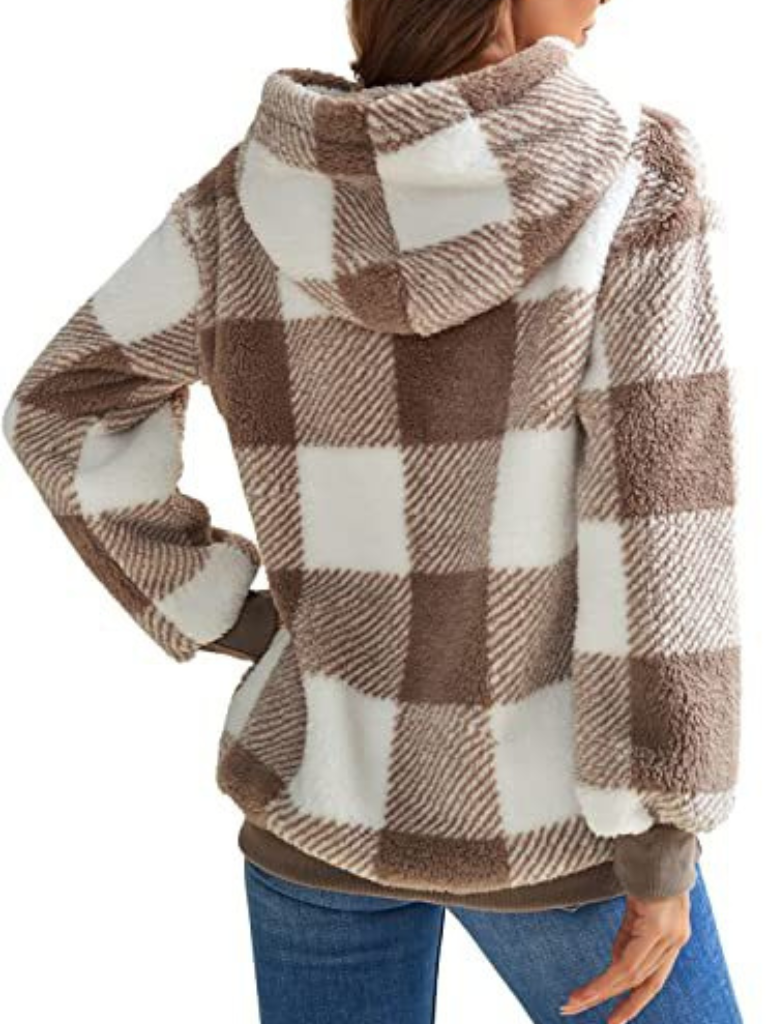 Nicole Plaid Fleece Hoodie