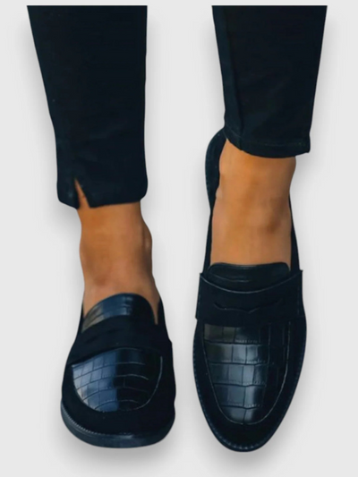 AVA Croc-Textured Orthopedic Loafers