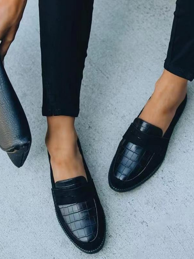AVA Croc-Textured Orthopedic Loafers
