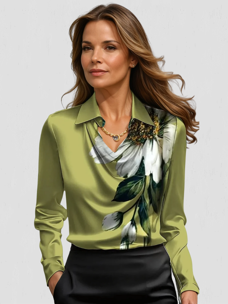 Melody Satin Draped Blouse
