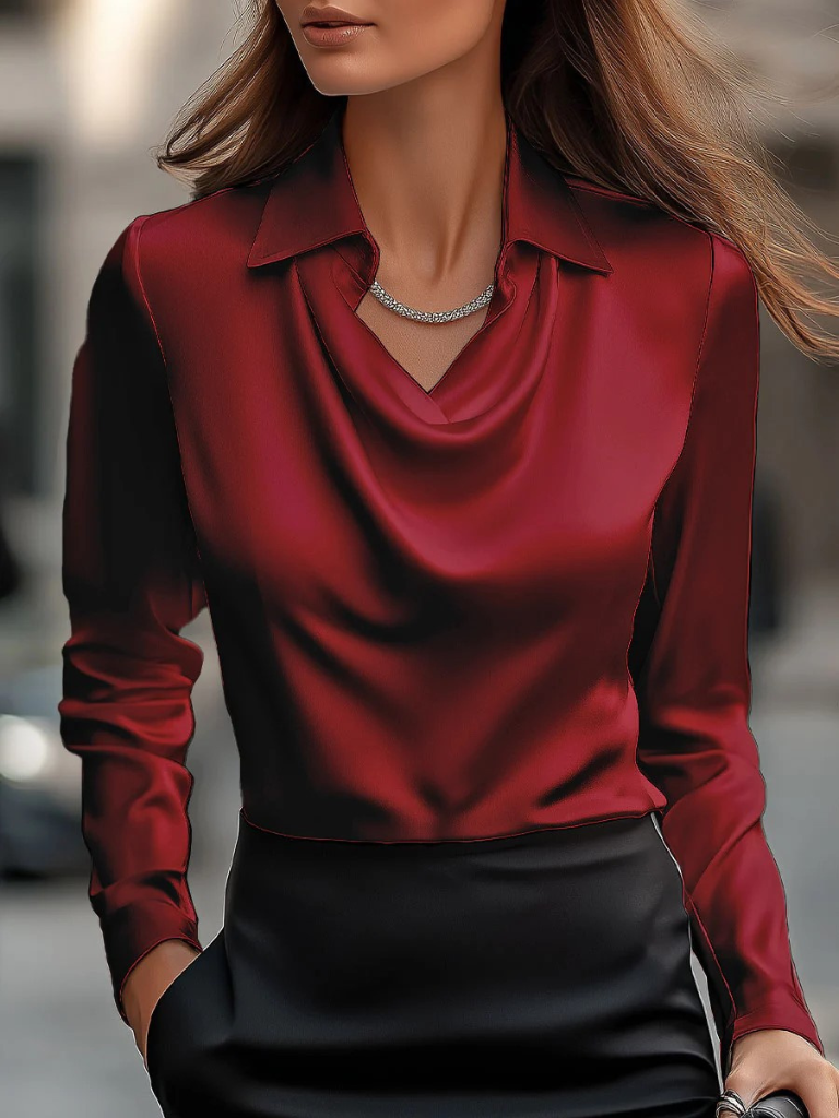 Melody Satin Draped Blouse