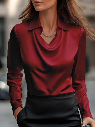 Melody Satin Draped Blouse