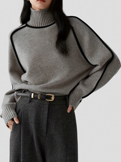 Contrast Knit Sweater - Eloise