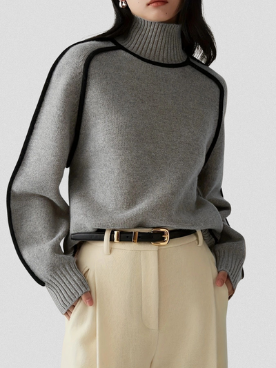 Contrast Knit Sweater - Eloise