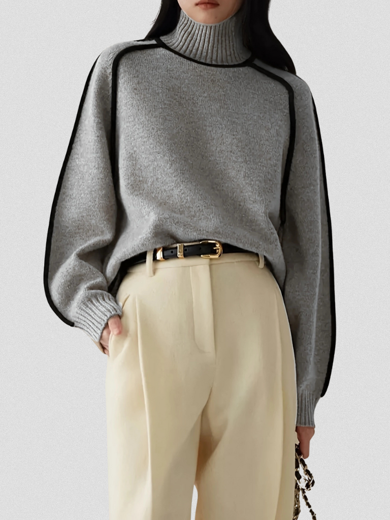Contrast Knit Sweater - Eloise