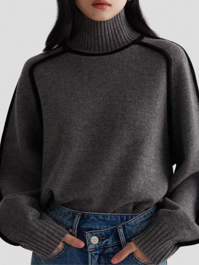 Contrast Knit Sweater - Eloise