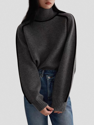 Contrast Knit Sweater - Eloise