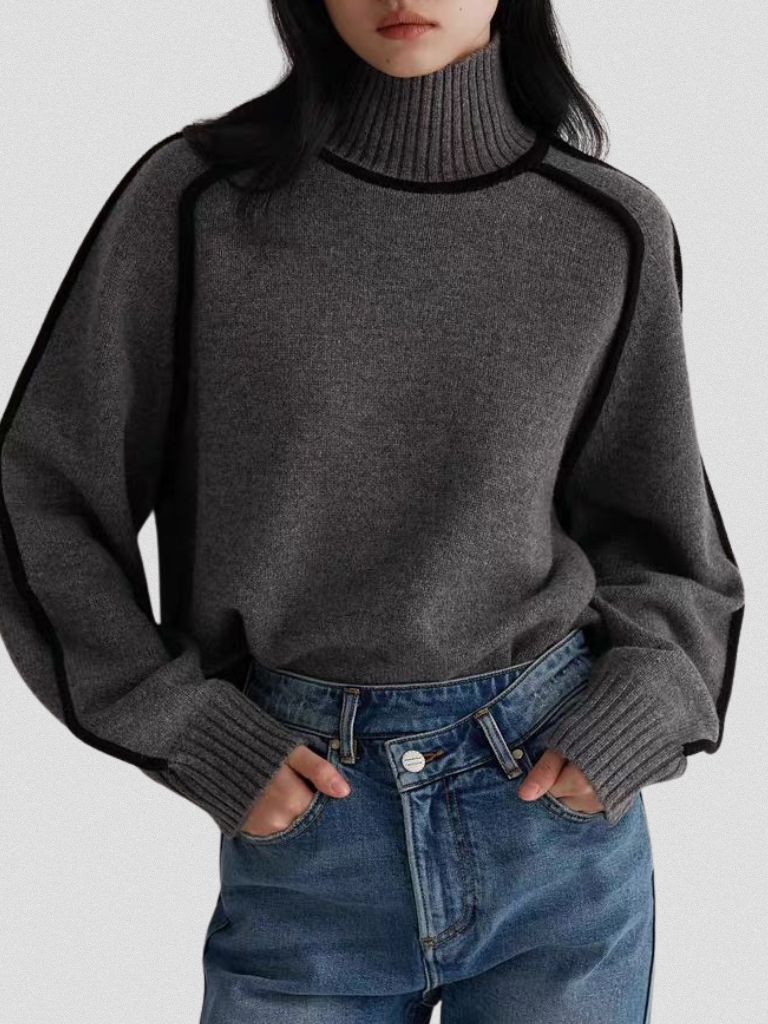 Contrast Knit Sweater - Eloise