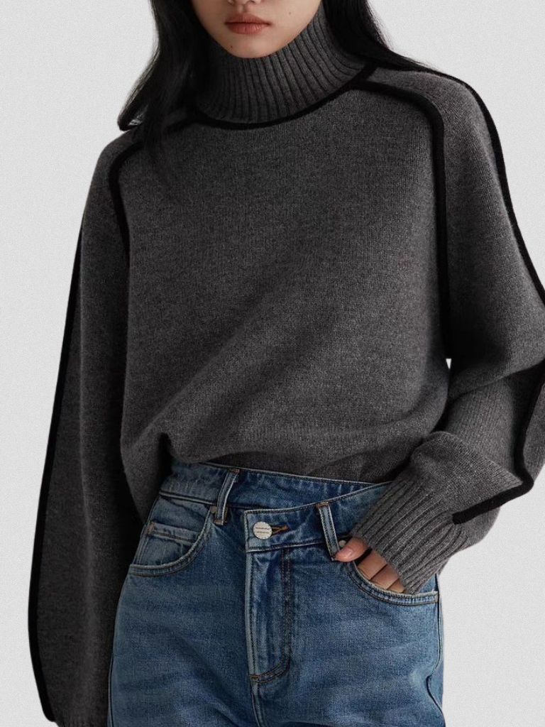 Contrast Knit Sweater - Eloise
