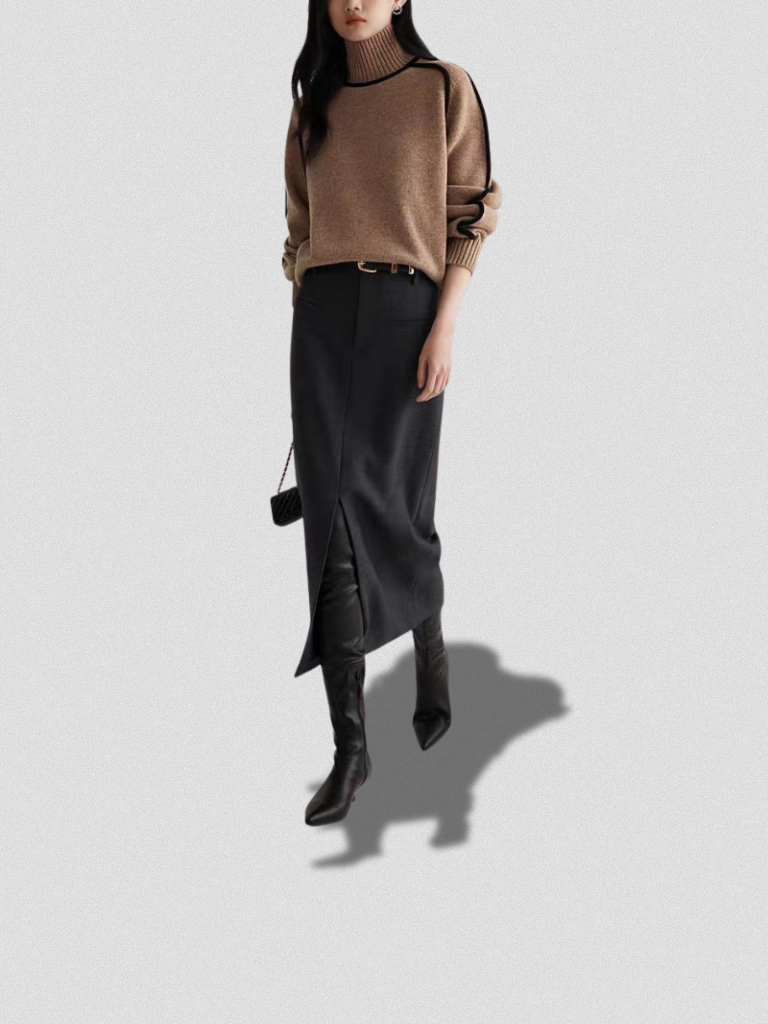 Contrast Knit Sweater - Eloise