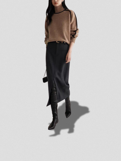 Contrast Knit Sweater - Eloise