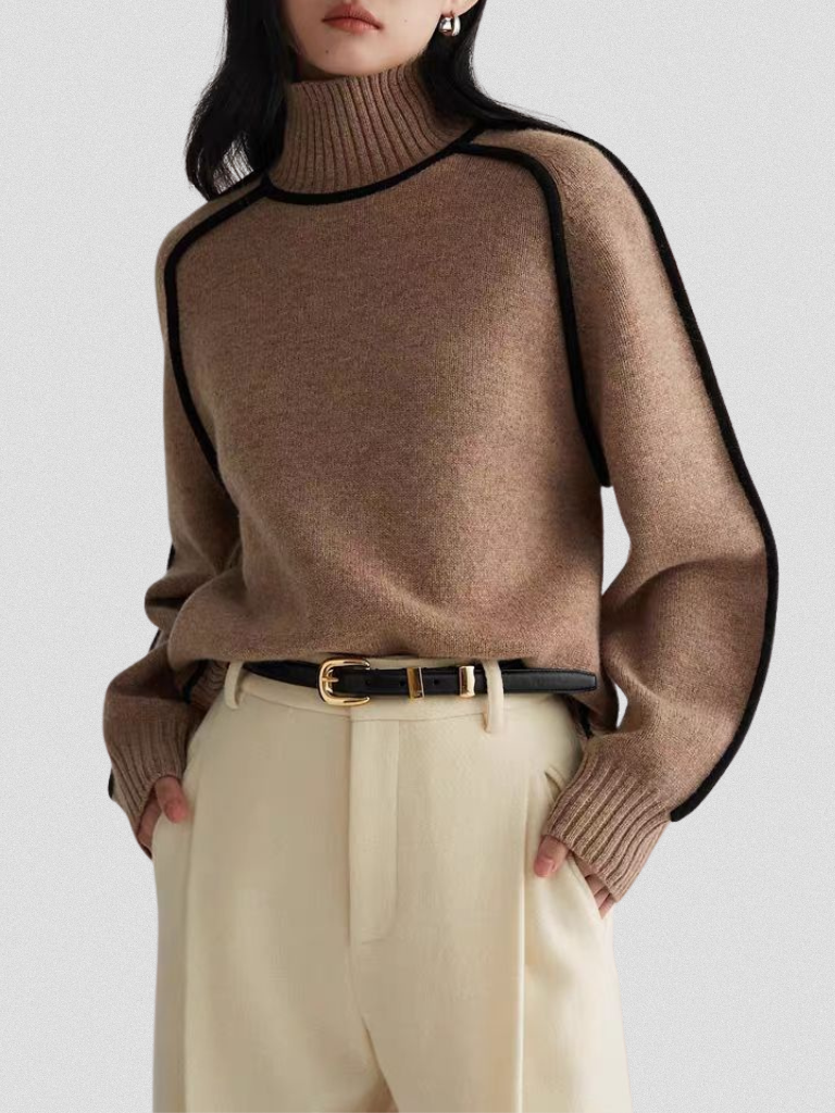 Contrast Knit Sweater - Eloise