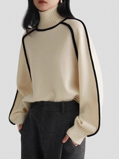 Contrast Knit Sweater - Eloise