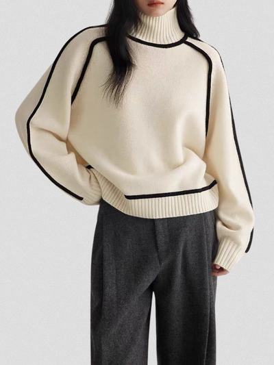 Contrast Knit Sweater - Eloise
