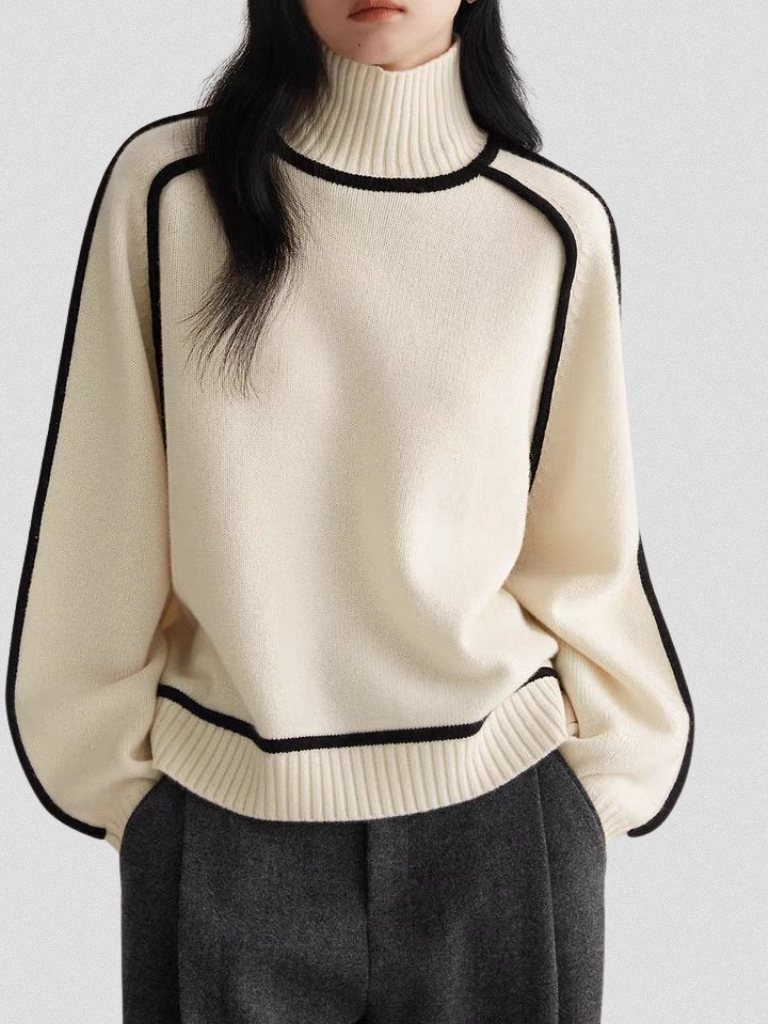 Contrast Knit Sweater - Eloise