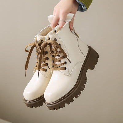 Fleece Lined Combat Boots