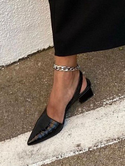 MAE CROC-EMBOSSED SLINGBACK HEELS