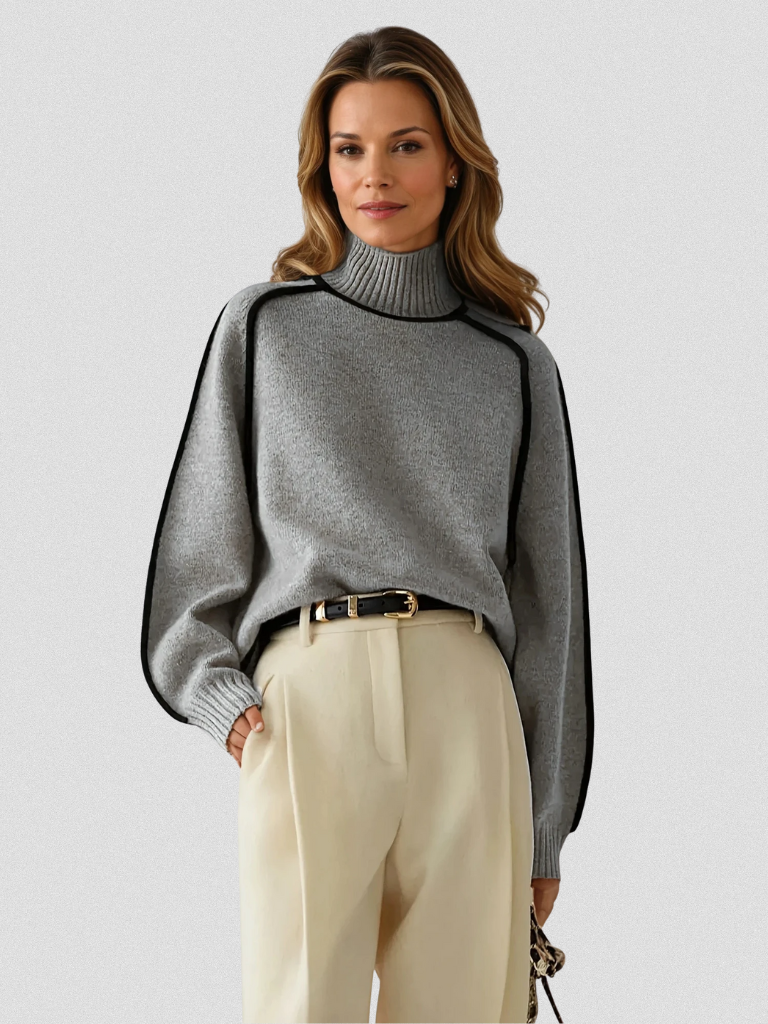 Contrast Knit Sweater - Eloise