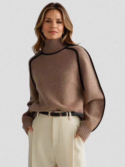 Contrast Knit Sweater - Eloise