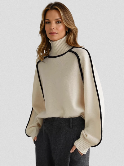 Contrast Knit Sweater - Eloise