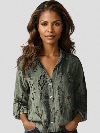 Sarah Vintage-Inspired Long Sleeve Blouse