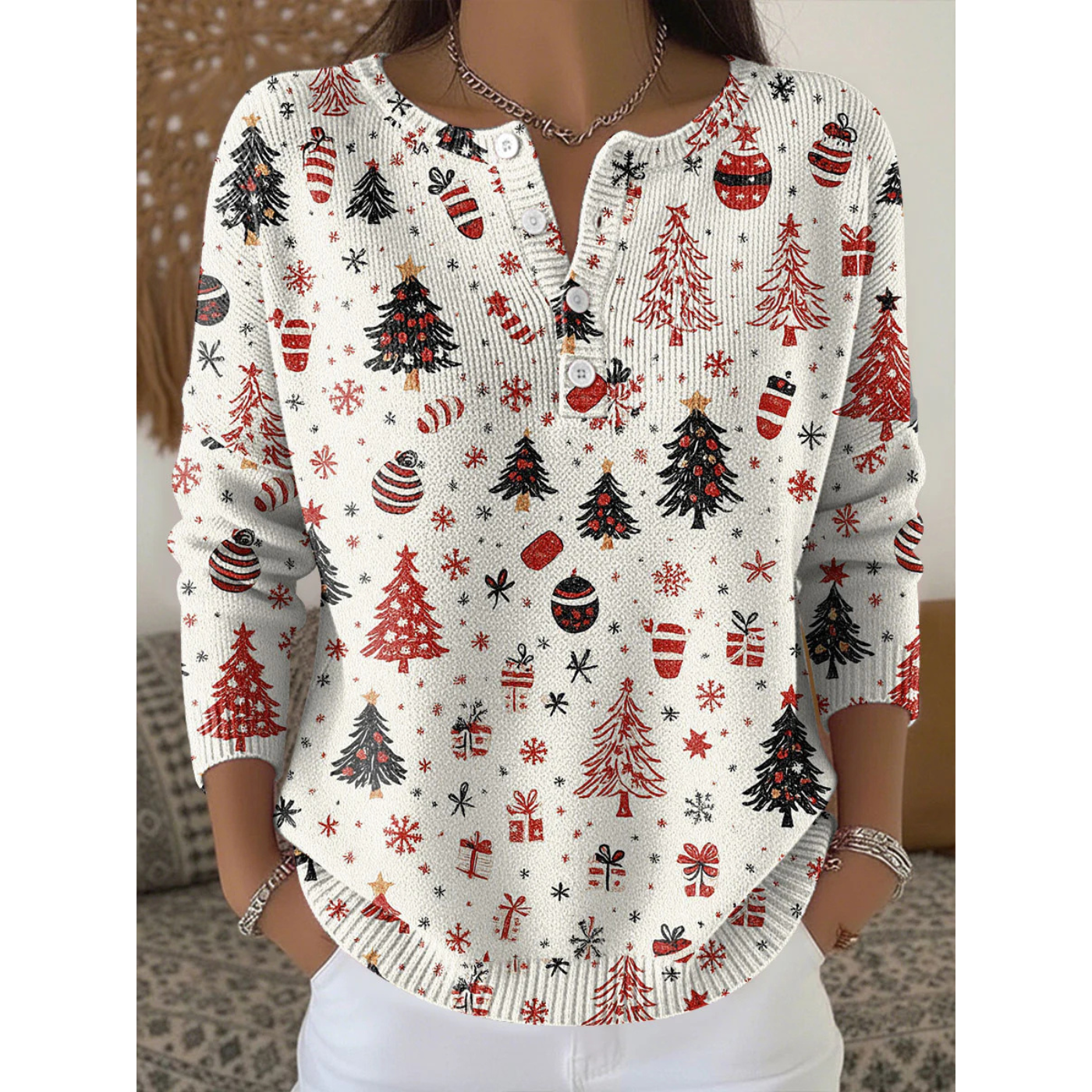 NOËLLE | Christmas Sweater with Buttons