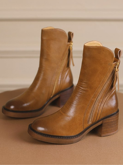 BARBARA BLOCK HEEL ANKLE BOOTS