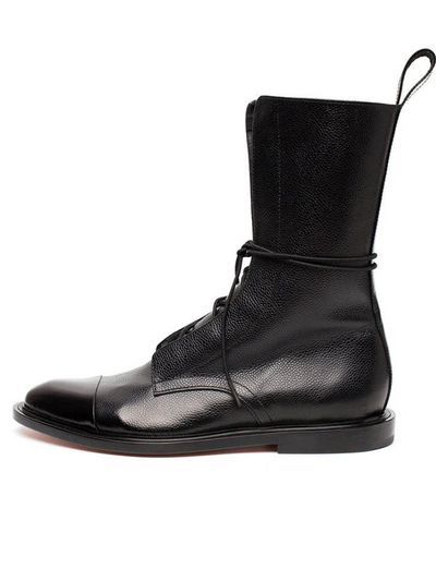 Victoria Glossy Lace-Up Ankle Boots