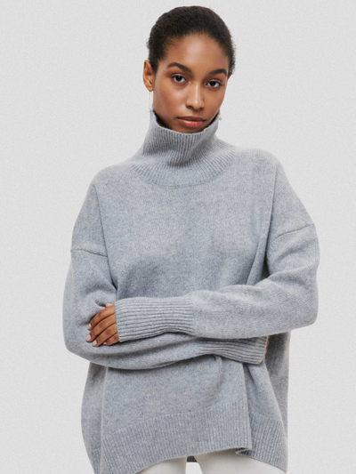 ELENA HIGH-NECK KNIT SWEATER