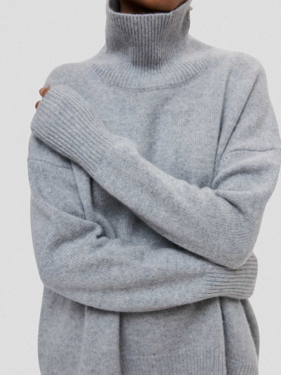 ELENA HIGH-NECK KNIT SWEATER