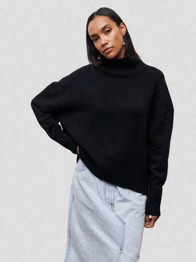 ELENA HIGH-COLLAR KNIT SWEATER