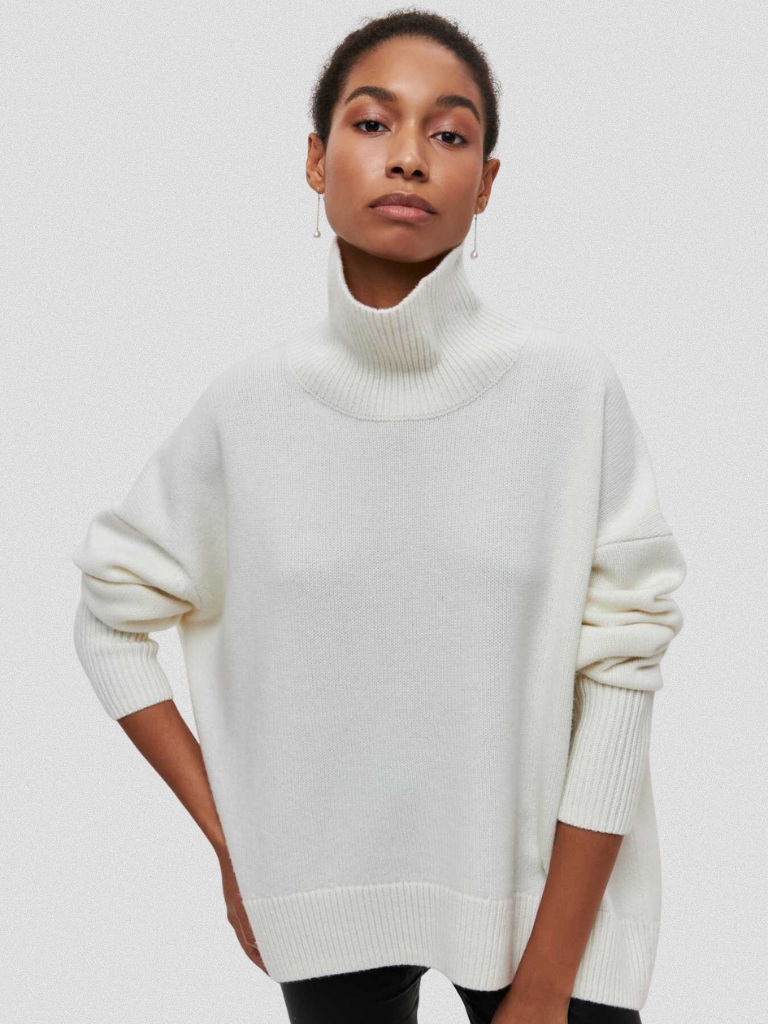 ELENA HIGH-NECK KNIT SWEATER