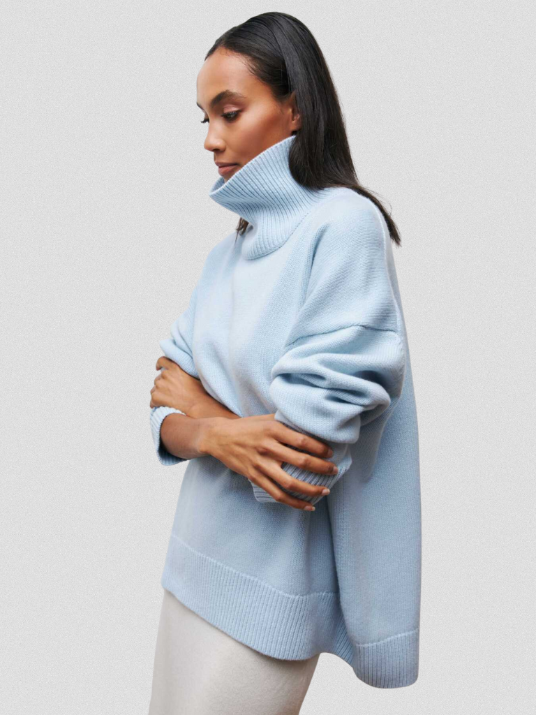 ELENA HIGH-NECK KNIT SWEATER
