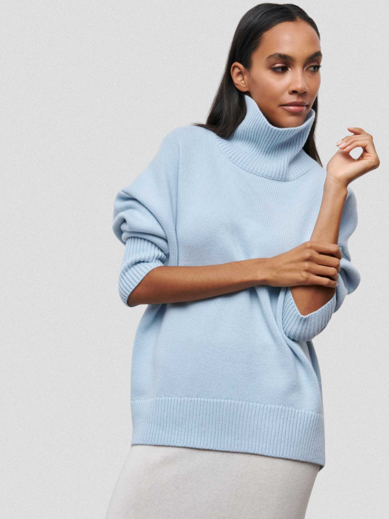 ELENA HIGH-NECK KNIT SWEATER