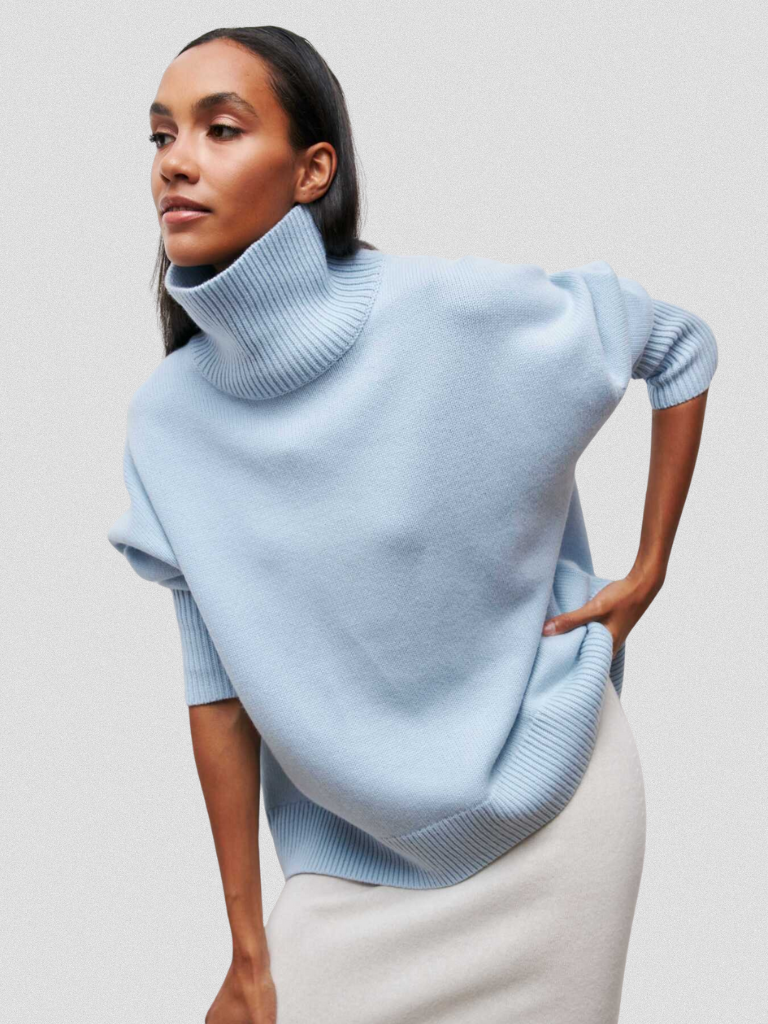 ELENA HIGH-NECK KNIT SWEATER
