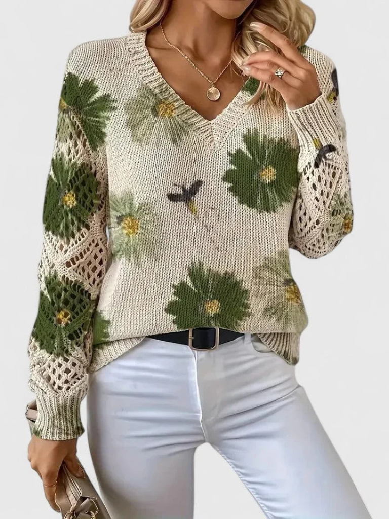 Maribelle Floral Knit Sweater