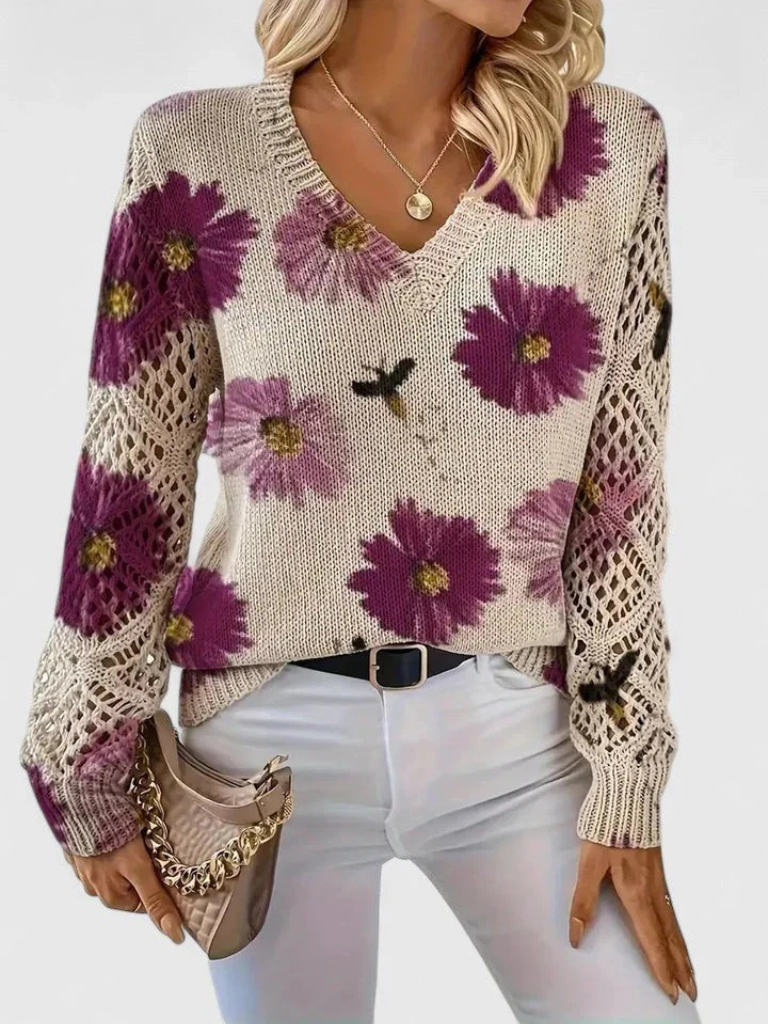 Maribelle Floral Knit Sweater