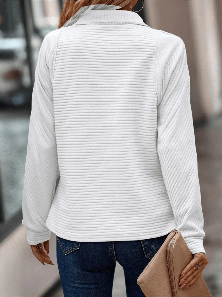 Half-Zip Ribbed Sweater by Janita