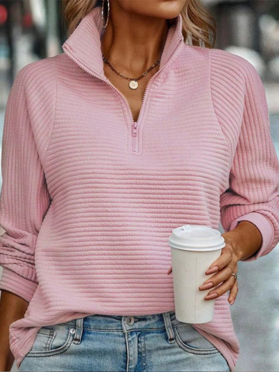 Half-Zip Ribbed Sweater by Janita
