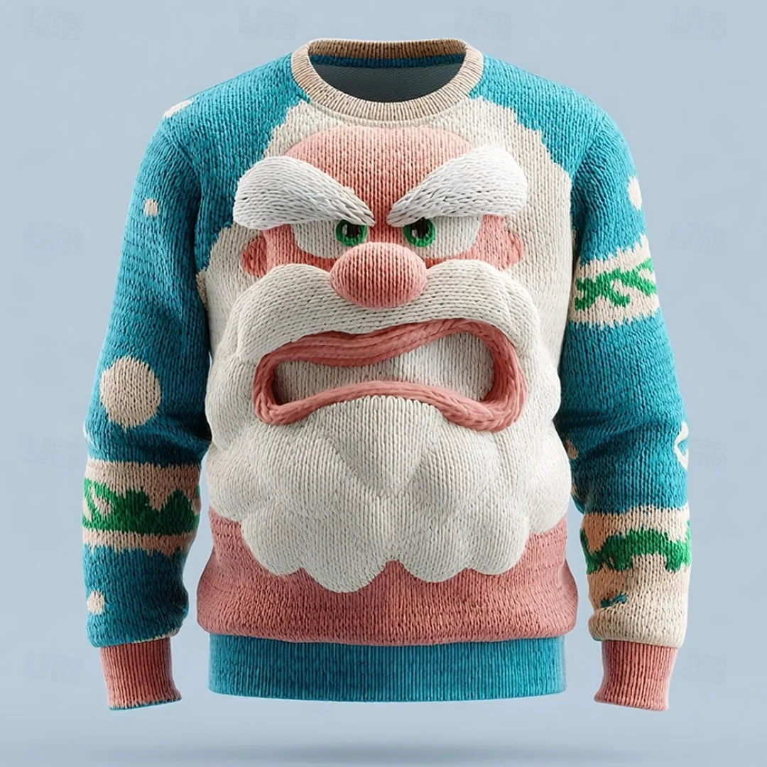 Holly | 3D Santa Expression Knit Sweater