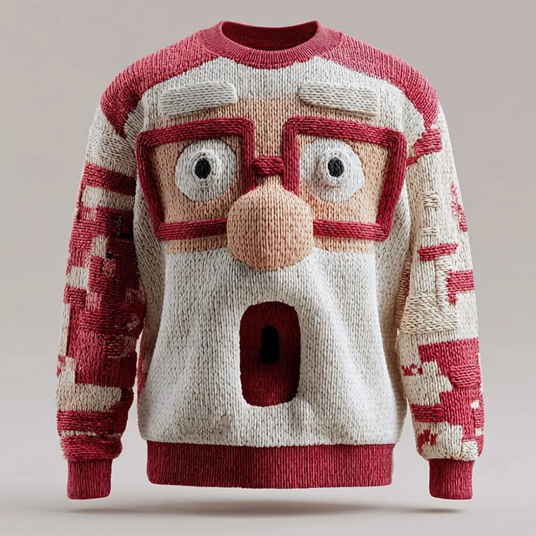 Holly | 3D Santa Expression Knit Sweater