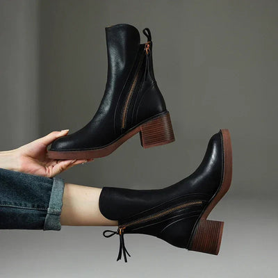 Savannah - Chic Leather Ankle Boots for Ultimate Comfort