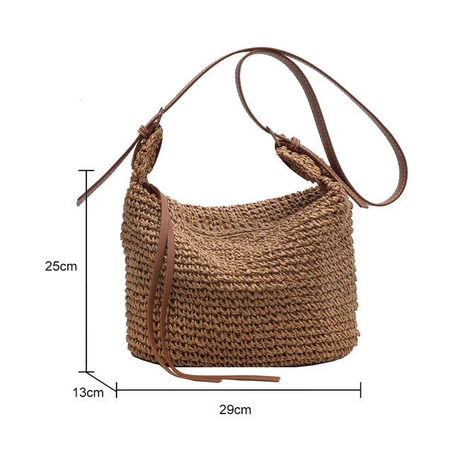Lucy | Woven Structured Shoulder Bag