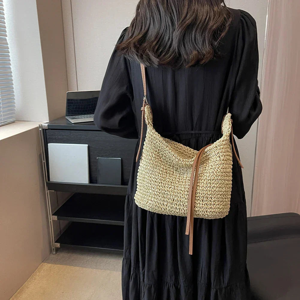 Lucy | Woven Structured Shoulder Bag