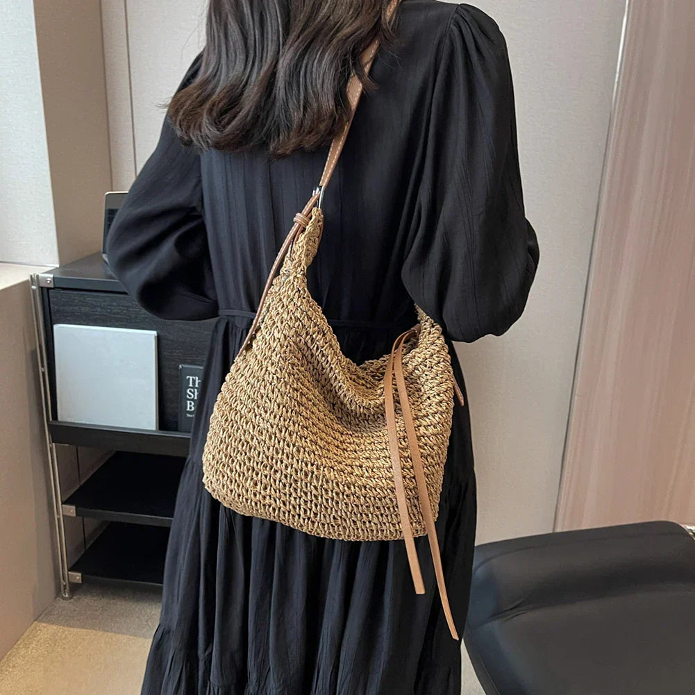 Lucy | Woven Structured Shoulder Bag
