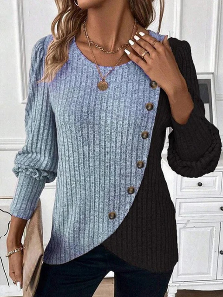 KAIA COMFORTABLE LONGSLEEVE KNIT TOP