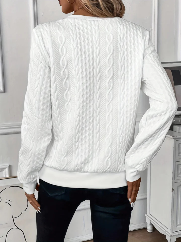 THALIENNE ZIP-UP CABLE KNIT SWEATER