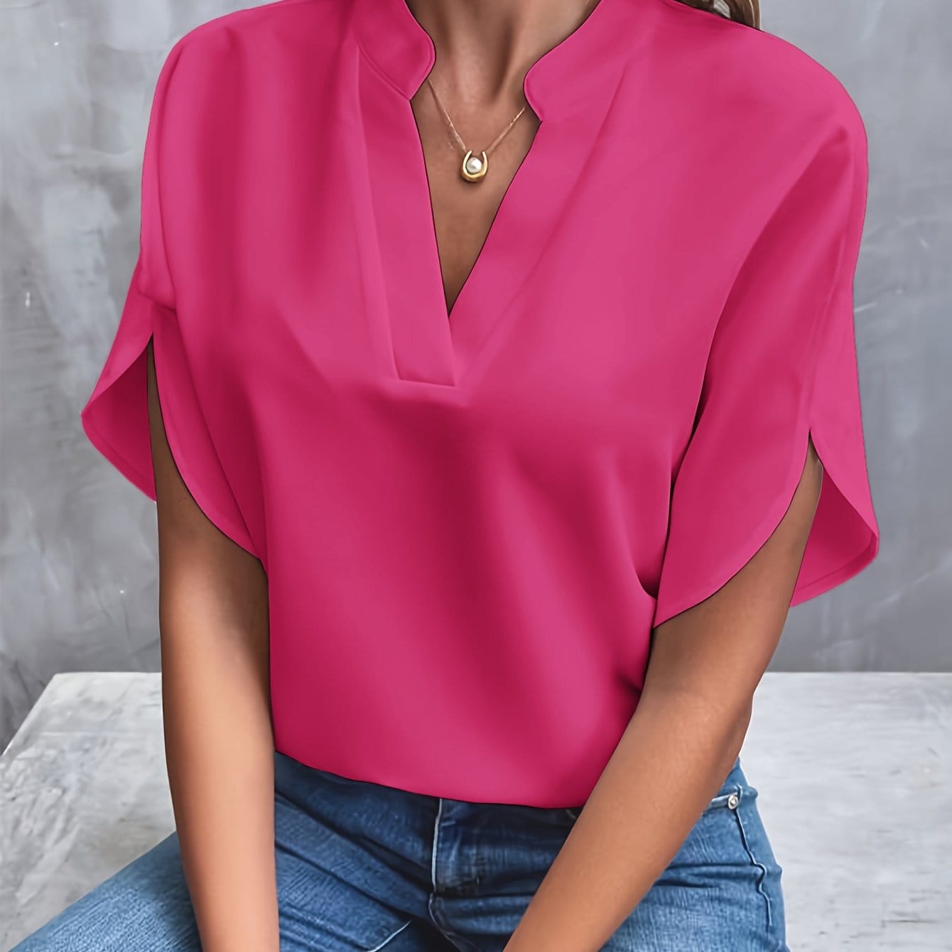JULITA | Elegant blouse with draping