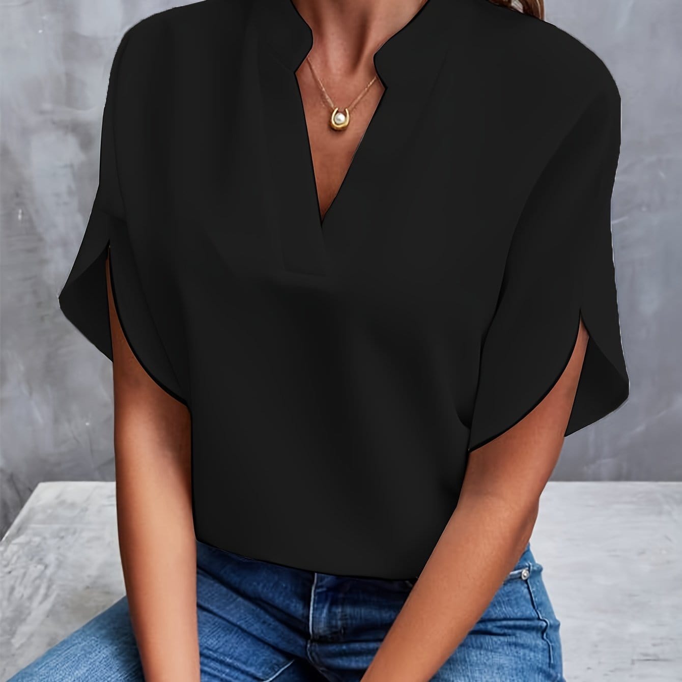 JULITA | Elegant blouse with draping