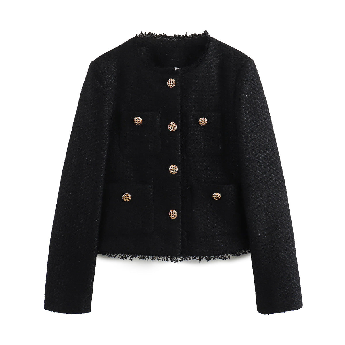 Clarette – Elegant Wool Blazer with Chanel-Style Buttons